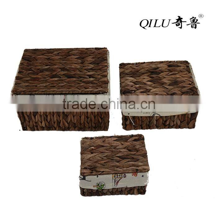 From China 100% Handmade metal frame with liner storage basket set of 3