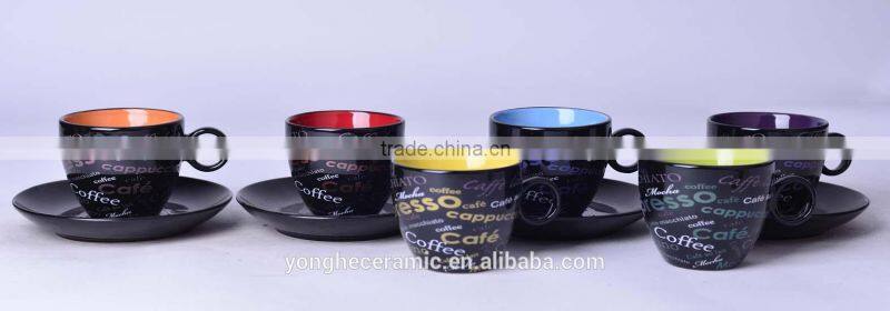 80ml disposable stoneware small coffee cups and suacers set