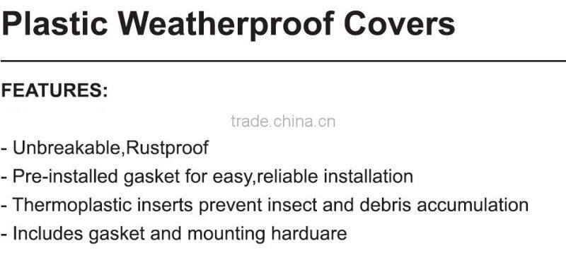 Horizontal plastic Waterproof cover for duplex receptacles