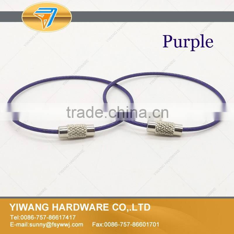 Outdoor Hiking Bright Green Stainless Steel Wire Key Ring