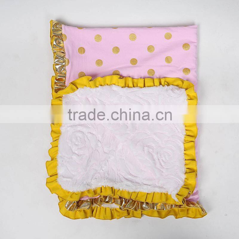 gold dot blankets 2015 hot selling polka baby blanket