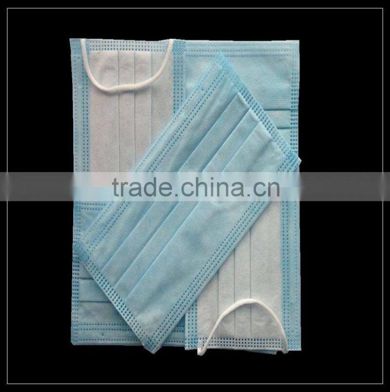 3ply blue disposable non-woven medical/laboratory face mask