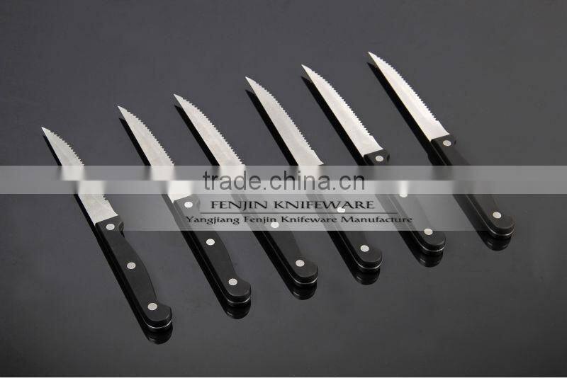 US Restraunt Supplier /6 pcs Plastic Handle Serrated Knife / Steak Knife