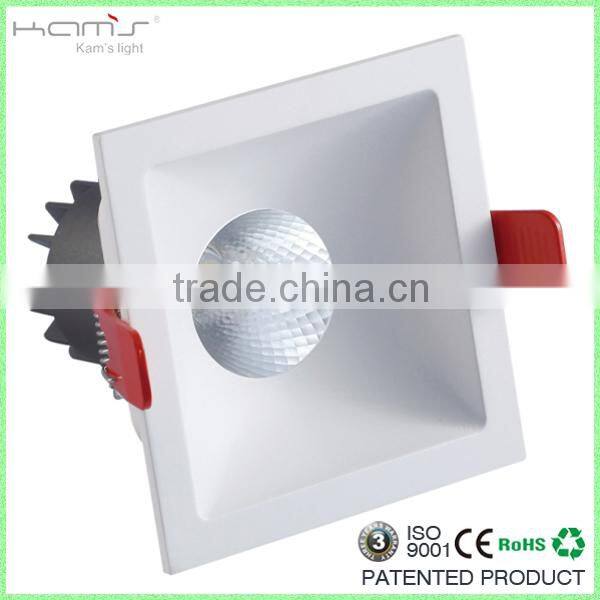 2016 Hilton hotel square COB LED Downlight 8w recessed led COB downlights dimmable driver