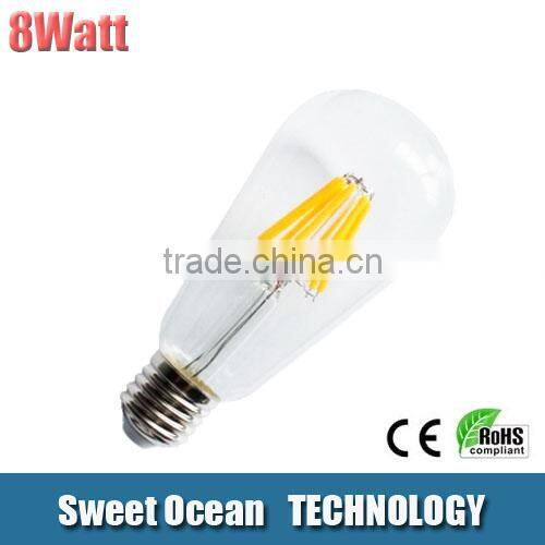 ST21 ST64 Dimmable Vintage edison light lamp led filament bulb 8w