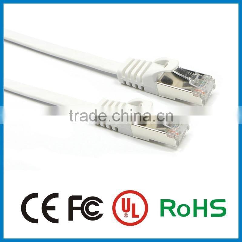 Blue color 4 pairs 32awg copper shielded twisted pair cable cat 6 flat patch cord