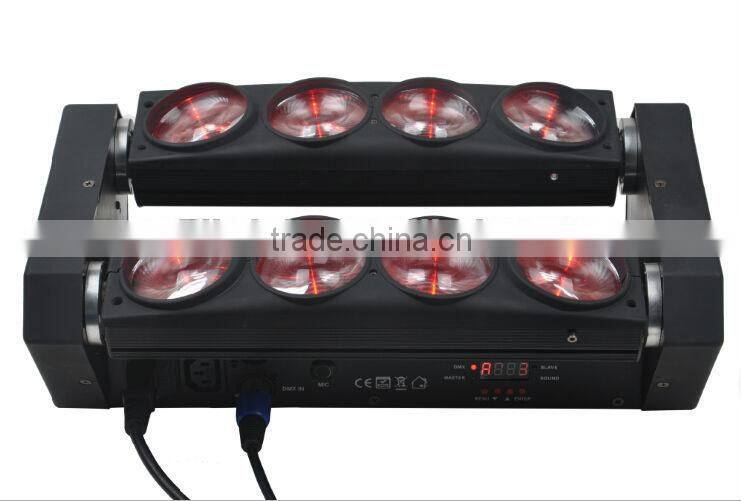 NEW 8*10w LED Moving Head Beam Spider Scan Light RGBW 4-IN-1 Dual Heads
