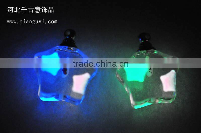 Factory direct sale colorful glowing star crystal pendant for mobile phone pendant chain