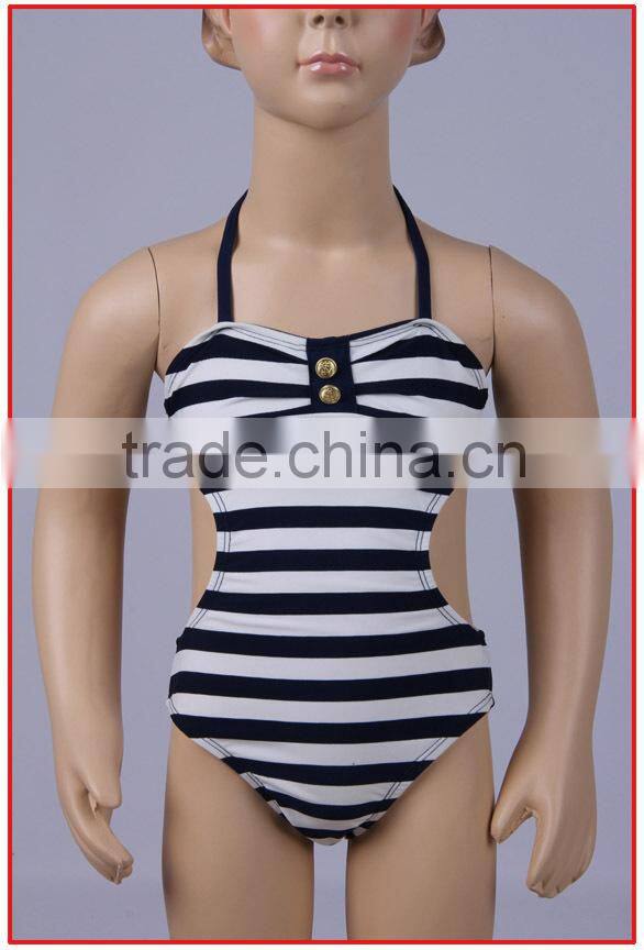 Cute colorful tiered rainbow kids swimwear for girls