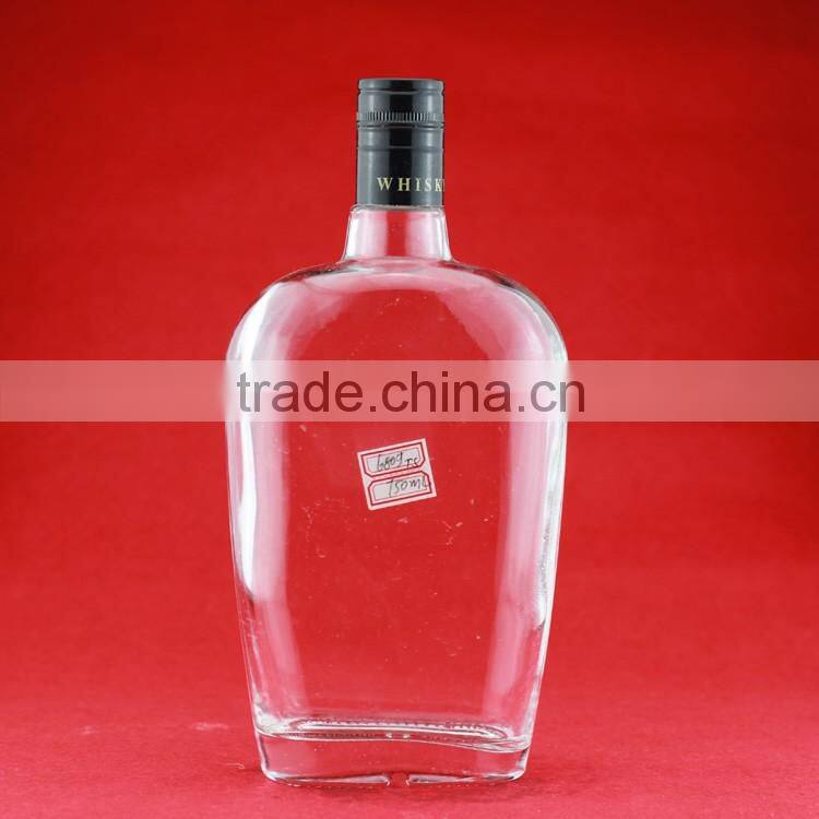 Cheap high america vodka bottles 700ml screw thread cap bottle yellow aluminum cap bottle