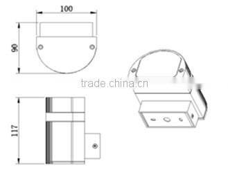 W-043537 6W COB LED IP54 aluminum mount bracket light for wall