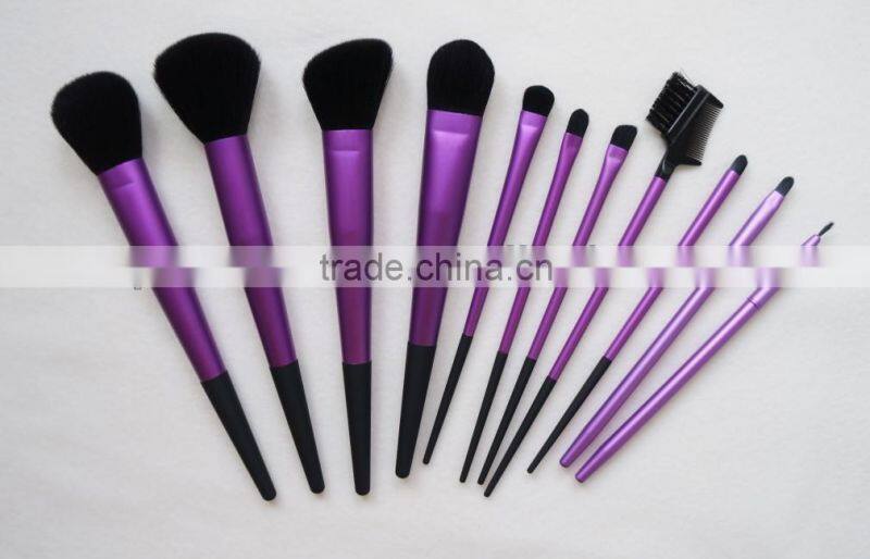 11pcs synthetic purple make up brush set