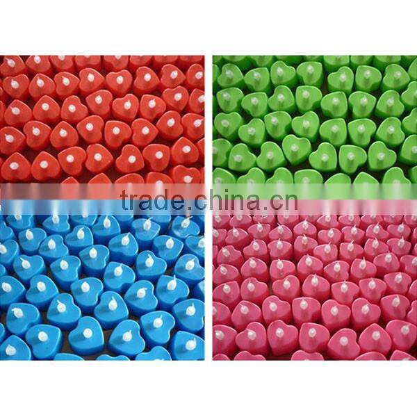 24Pcs / Box 7 Color Heart Shaped Rechargeable Electric Tea Light LED Candle Decorative Candles