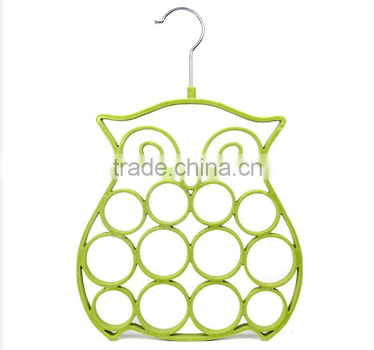 Velvet Flocked Scarf Tie Hanger Oraganizer, Owl Style