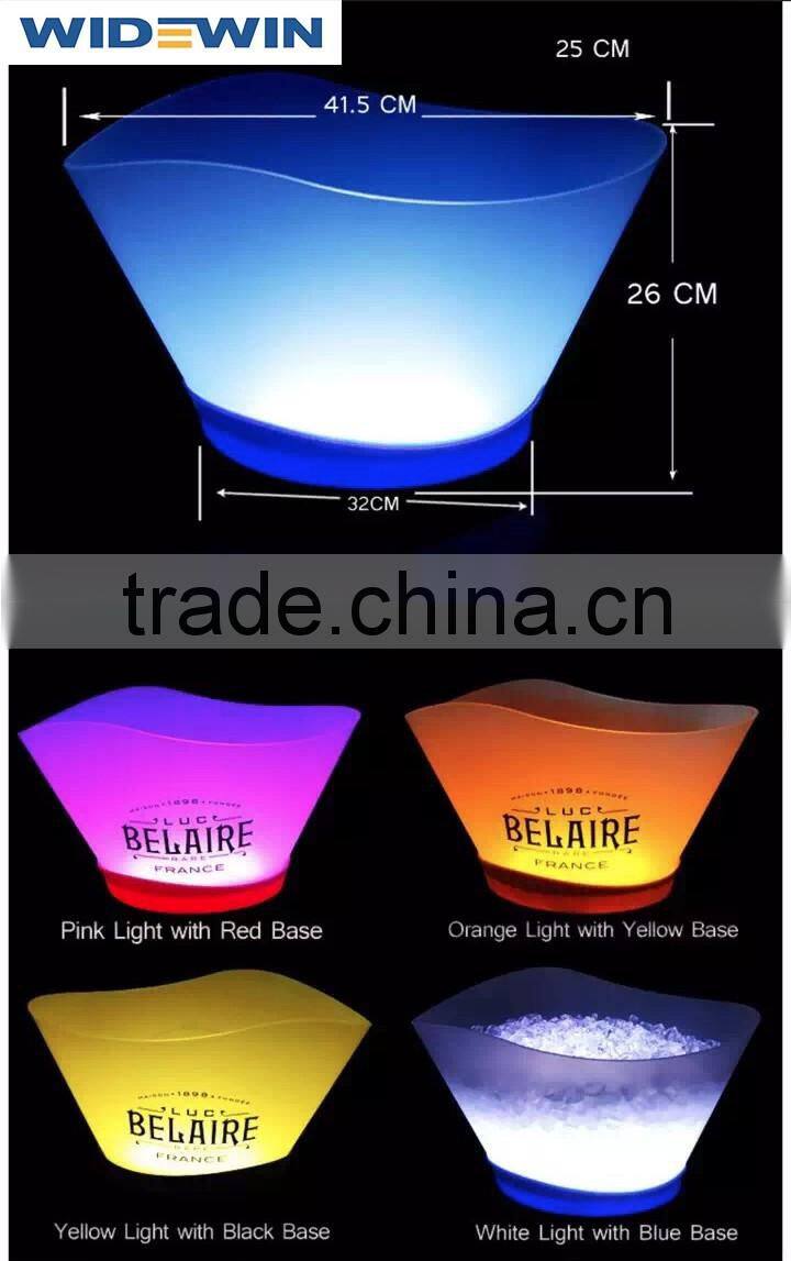 2016 hot and sale plastic led ice bucket with customized logo