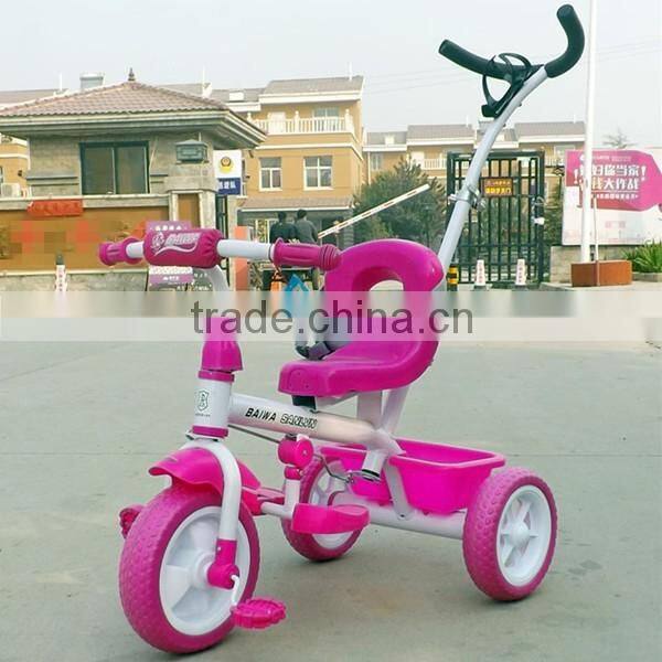 New style kids bicycles /baby tricycle with large basket and comfortable seat