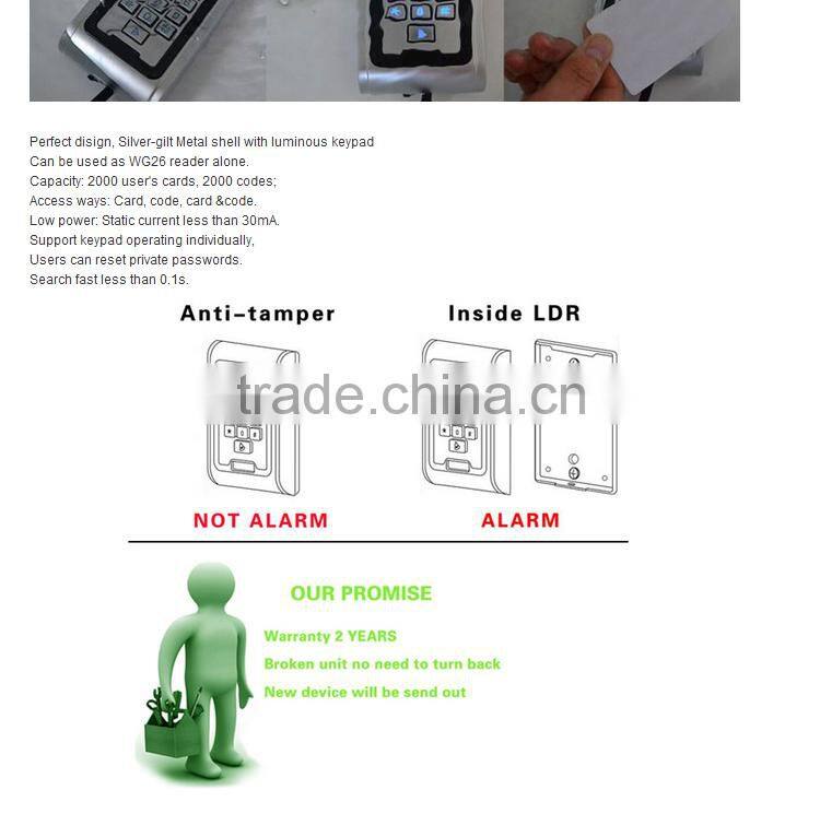 Good quality Waterproof Low Power RF Card Metal Access Control OCS-S100