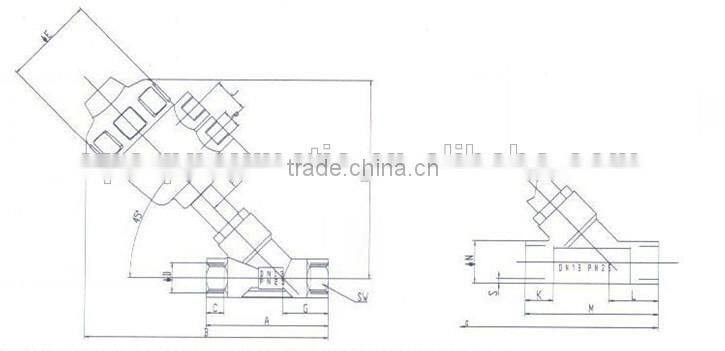 2 Way Full Stainless Steel Angle Seat Valve with Pneumatic Actuator