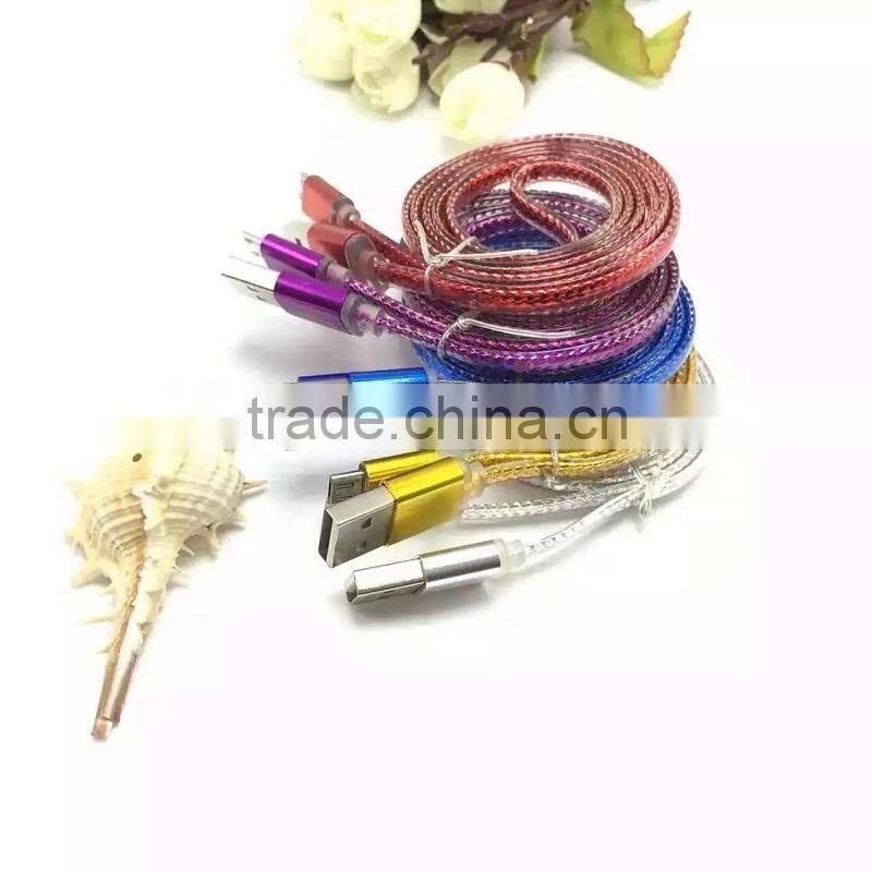 Tangle Free Flat Micro USB Charging Cord For Android Phones Charger Cable Fish Scale Shape USB Cable