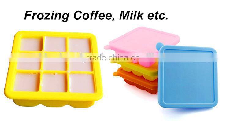High Quality Custom Silicone Ice Cube Tray with Lid, Personalized Ice Cube Tray Moulds