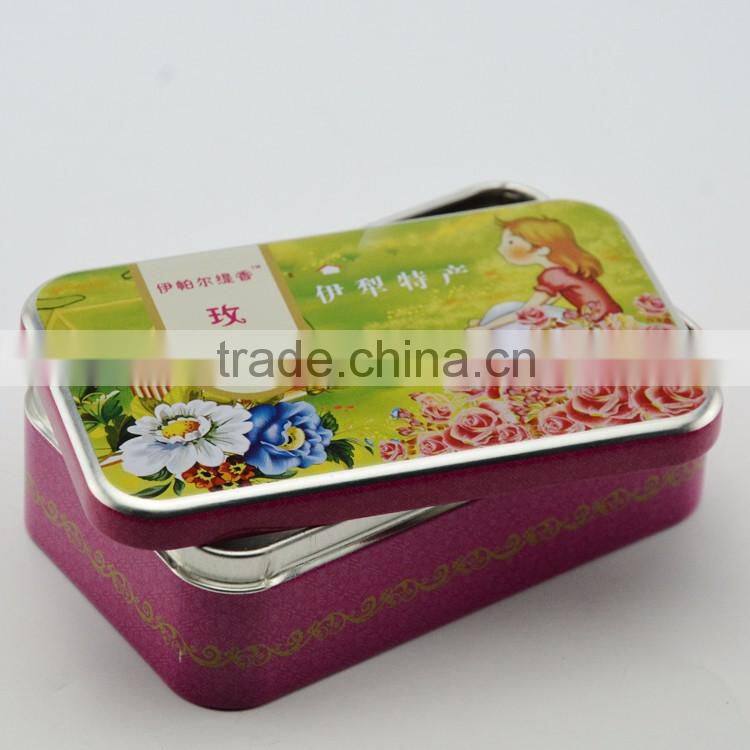 gold supplier direct rectangle colorful gift packaging tin box