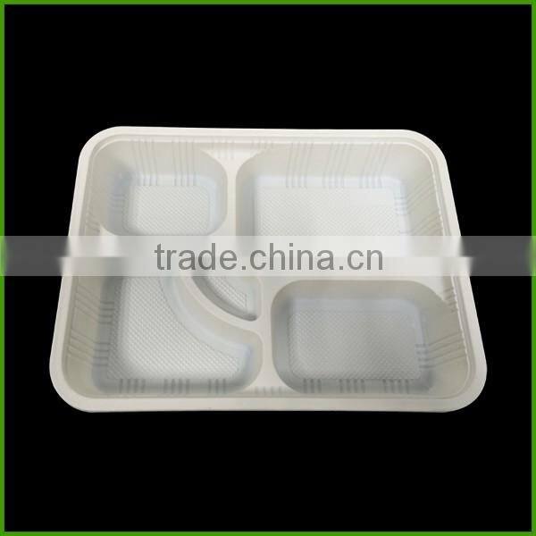 High Quality disposable plastic divided paper food microwave tray