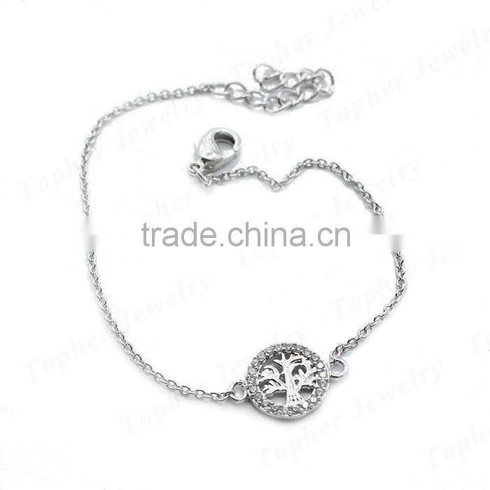 Rhodium plating 925 silver 2015 charm bracelet for women