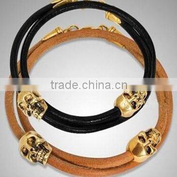 wholesale 5mm round real leather cord natural color for making bracelets jewelry round leather string