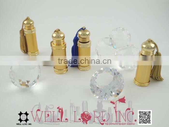 7ml advanced plating golden refillable oil bottle for personal care