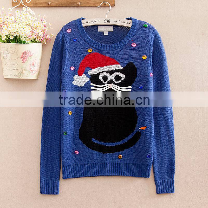 16JW53112 100%polyester wholesale competitive price ugly christmas sweater