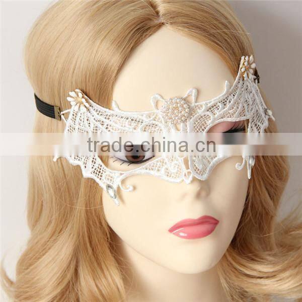 MYLOVE white lace mask good quality sexy design half face mask designs MLMJ13
