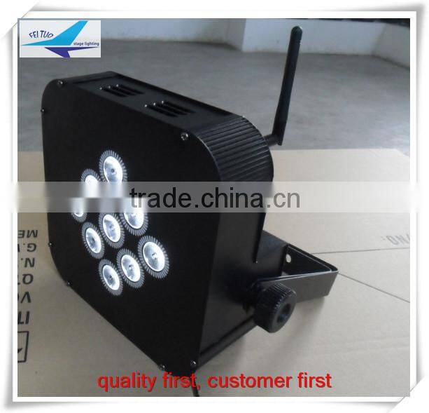 led par light stage 9pcs*9w rgb 3in1 battery led slim par
