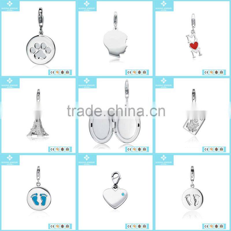 Personalized Silver Jewelry 925 Sterling Silver Treble Clef Music Charm in Sterling Silver