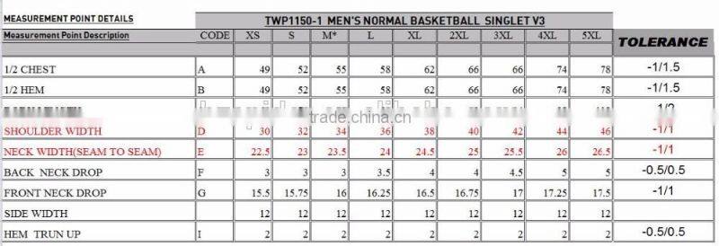 2016 Uniform Design basketball jersey t-shirts