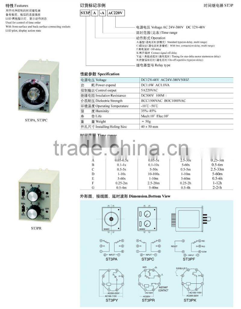 ST3P TIME RELAY socket relay type