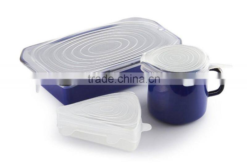 6 Sizes Reusable Silicone Stretch Lids Food and Bowl Covers