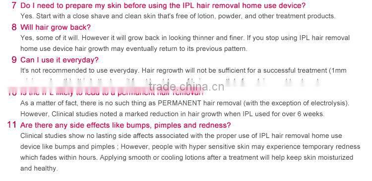 With 150000shots lamp life Factory Home use IPL laser hair removal machine