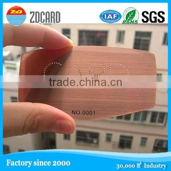 customized rose gold background metal club mebership card