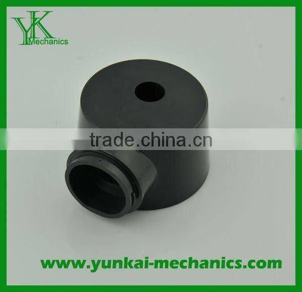 Precision CNC turning part, black anodizing, tube connector