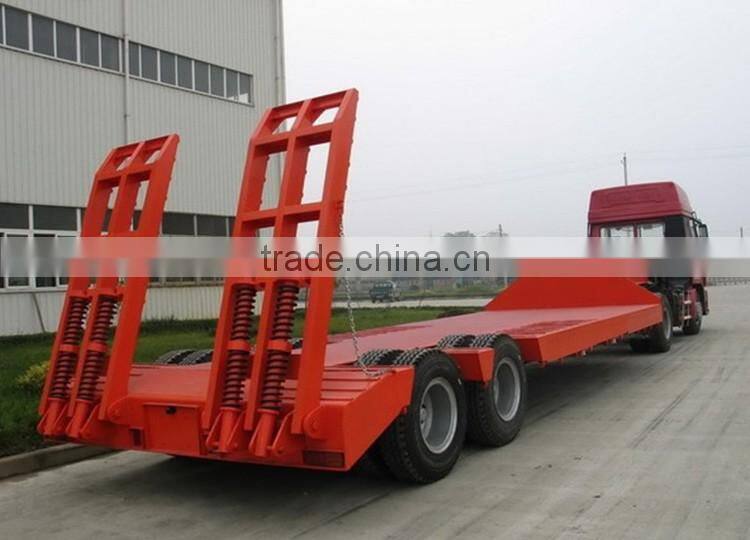 Cheap Price 40 ton Low Bed Semi Truck Trailer for Heavy Duty Equipment Transport
