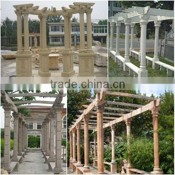 Decorative Long Stone Garden Corridor Gazebo
