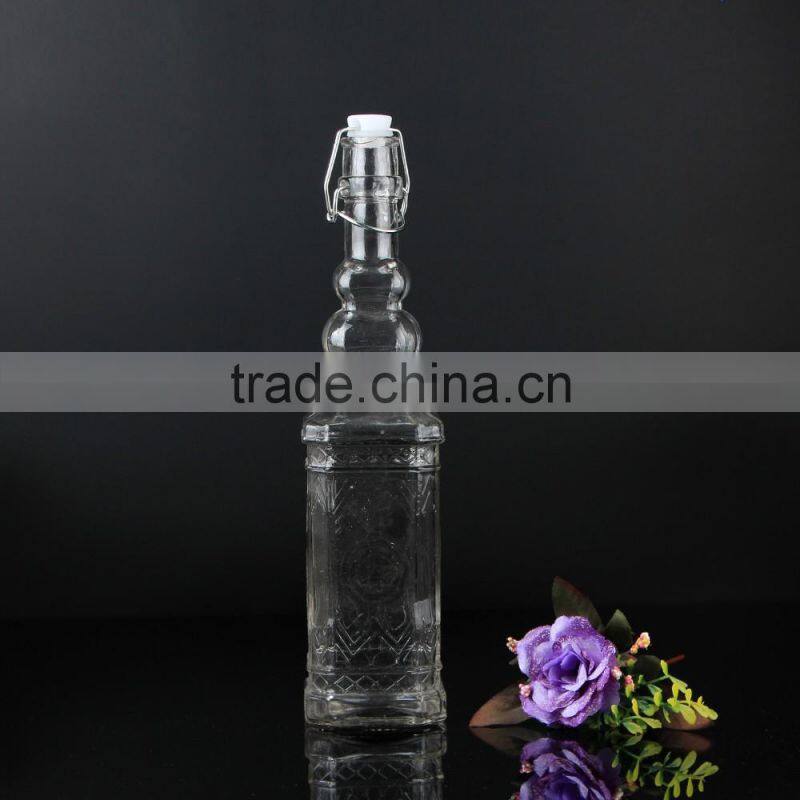 Customized design fancy glass wine bottles