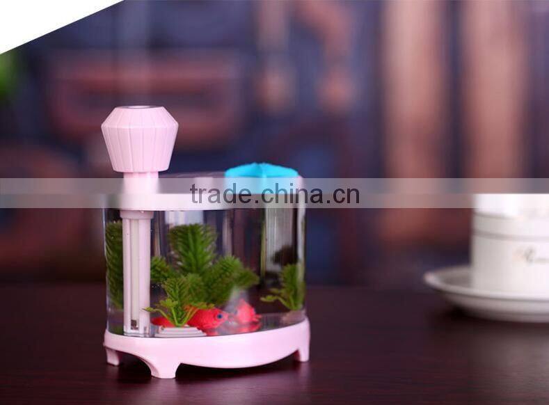 Creative Desktop micro landscape aquarium lighting Household USB ultrasonic atomizing air humidifier
