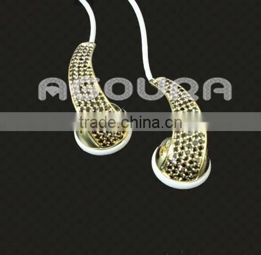 For iphone5/6/6s/plus in-ear earphone, luxury earphone with crystal for music,luxury earphone