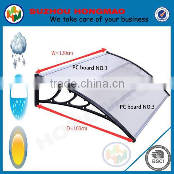 Hot Sale Europe DIY polycarbonate awning bracket, door canopy or sun rain canopy,Awning