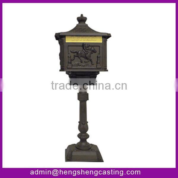 Cast iron decorative antique standing mailbox