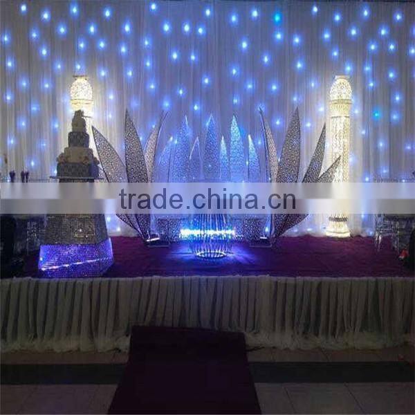 Good quality indoor Black white curtain led star drop curtain / led star cloth / led star for stage