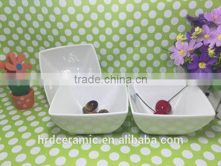 China Manufacturer stocked White Porcelain Square Dish/food dish/rice dish