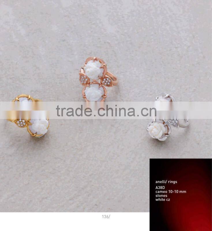 Wholesale 925 Sterling Silver Elegant Handcrafted Cameo Rose Pendant Made in Italy P38 cameo 16mm