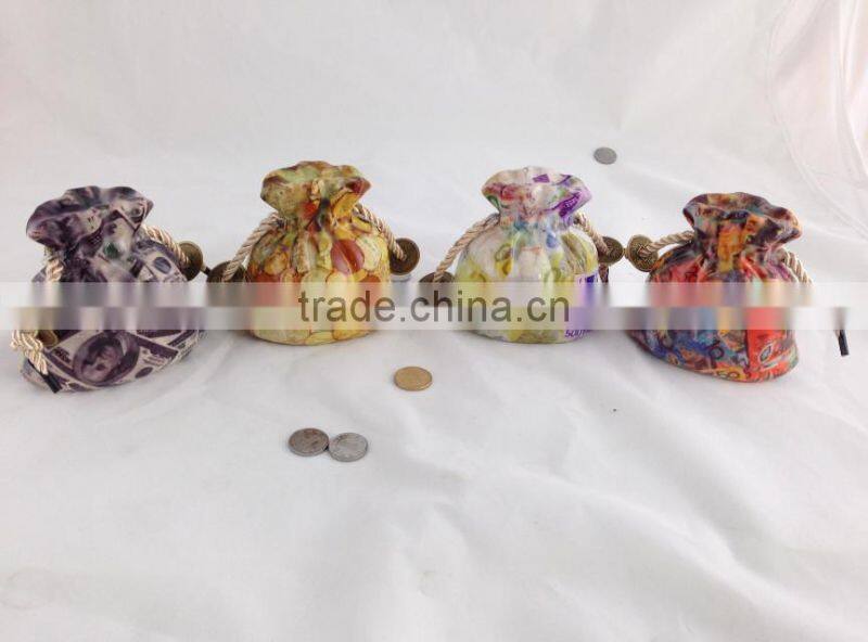 Promotional ceramic purse shape money box